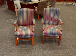 [#B12-4] Lounge Chairs, Striped