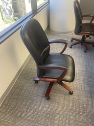 [#B13-3] National Black Leather Chair