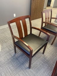 [#B8-12] National Black Leather Arm Chair