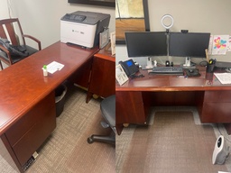 [#E6-21] 2-Piece Wood Desk with Return