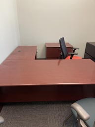 [#E6-55] L Desks - Wood