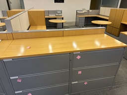 [#D8-2] Double Filing Cabinet with Wood Top