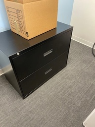 [#D6-58] Black 2 Drawer Lateral Filing Cabinet 