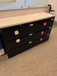 [#D8-23] 3 - DRAWER LATERAL FILE CABINETS W/ COMMON WOOD TOP