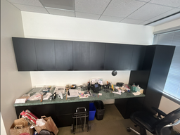 [#E8-140] Private Office Suite, Black w/Marble Top Surfaces