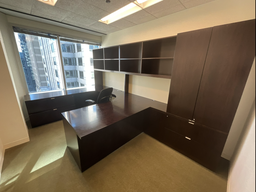 [#E8-155] Private Office Suite, U-Shaped Desk w/Hutch &amp; Cabinet
