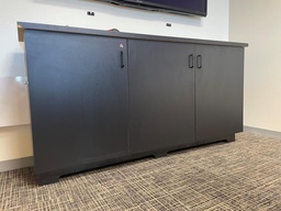 [#D5] Black Credenza, 3-Door: 72”W x 36”H x 15 ½” D