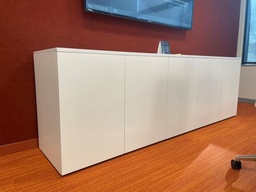 [#D5] White Credenza, 5-Door: 90”W x 29 ¾ ”H x 20”D