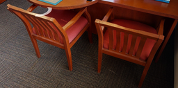 [#B9-14] Red Wooden Guest Chair (wood back)