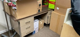 [#E4-19] Desk - two peds