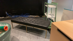 [#B2-22] 20”x60” black leather tufted benches