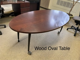 [#C4-4] Wood Oval Table