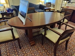 [#C6-824] Dark Wood Oval Meeting Table 72x40x30