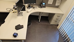 [#E6-44] L-Shaped Desk - White