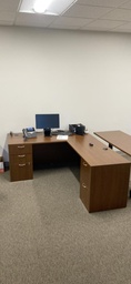 [#E6-1016] 66”30”28.5” Desk - R w/ 3 drawer storage