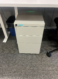 [#D16-9] 3 Drawer Ped-pale grey