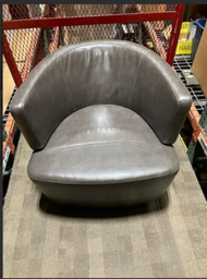 [#B12] Lounge Chair Swivel, Steelcase, Grey Vinyl