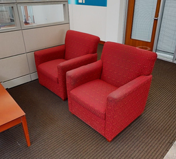 [#B12] Red Lounge Chairs