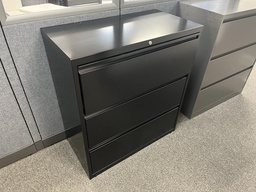 [#D8-41] 3-Drawer Black File Cabinet