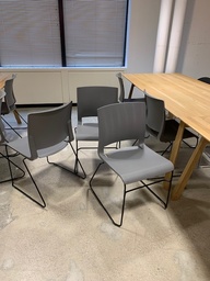 [#B4-18] Chairs Cafeteria Stackable- Grey