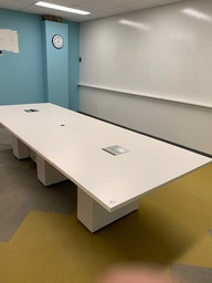 [#C8-28] Large White Conference Table