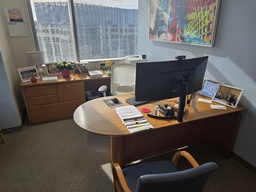 [#E7-1] Left U-Desk w/ Storage (96Wx102Dx30H)