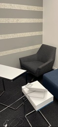 [#B12-36] West Elm Dark Grey Swivel Lounge