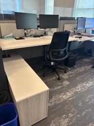 [#E6-2] standup desks with attached filing cabinet
