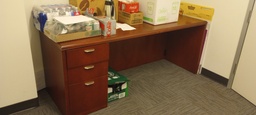 [#E3-45] 2' x 6' wood desk with pedestal