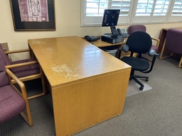 [#E6-4] L Desk/Oak