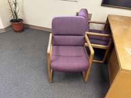 [#B9-5] Side Chairs/Purple with wood arms