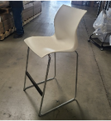 [#B1-4] TEKNION NAMI PLASTIC GUEST BAR STOOLS - CHROME/STORM WHITE