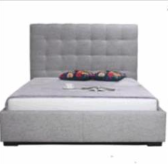 [#B7-6] Belle Storage Bed King Light Grey Fabric