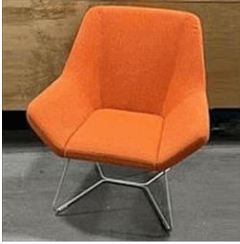 [#B12-17] Cahoots Relax Lounge Chair, Metal Sled Base (29.50Wx29.50Dx33.25H)