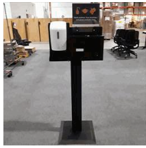 [#I7-10] Bowman Cover Your Cough Compliance Kit w/ Automatic Soap/Sanitizer Dispenser (22Wx60Hx17D)