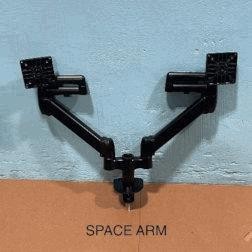 [#H10-123] Space Arm, Dual Monitor Arm  (19.69Wx2.56Dx19.69H)