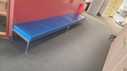 [#B2-10] Blue Leather Bench