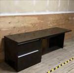 [#C11-37] Dark Walnut Rerurn Lh, Center Drawer, W/2 F/F