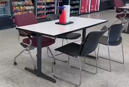 [#B13-4] Red Cafe Chairs on Casters