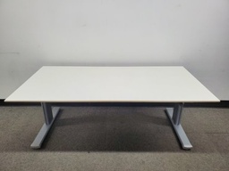 [#E10] 72" White Crank Sit-Stand Desk