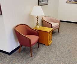 [#B9-6] Red w/ Wood Trim Guest Chair