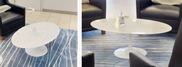 [#C3-7] White Marble Colored Coffee Table