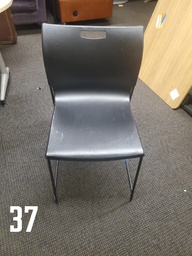 [#B4-37] Black Plastic Side Chairs