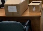 [#B8-79] Guest Chairs - Blue/Grey 