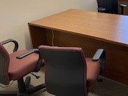 [#B8-121] Side Chair W/Caster - Burgundy 