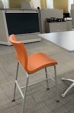 [#B1-156] Bar Height Plastic Seat Stools - Orange 