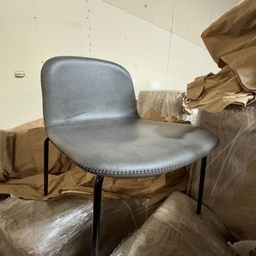 [#B8-77] Grey leather chair