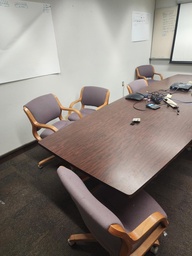 [#C5-23] Wood Top Black Base Table