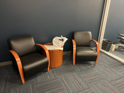 [#B12] Black and Wood Soft Seating