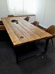 [#C5-46] Large Oak Planked Meeting Table 